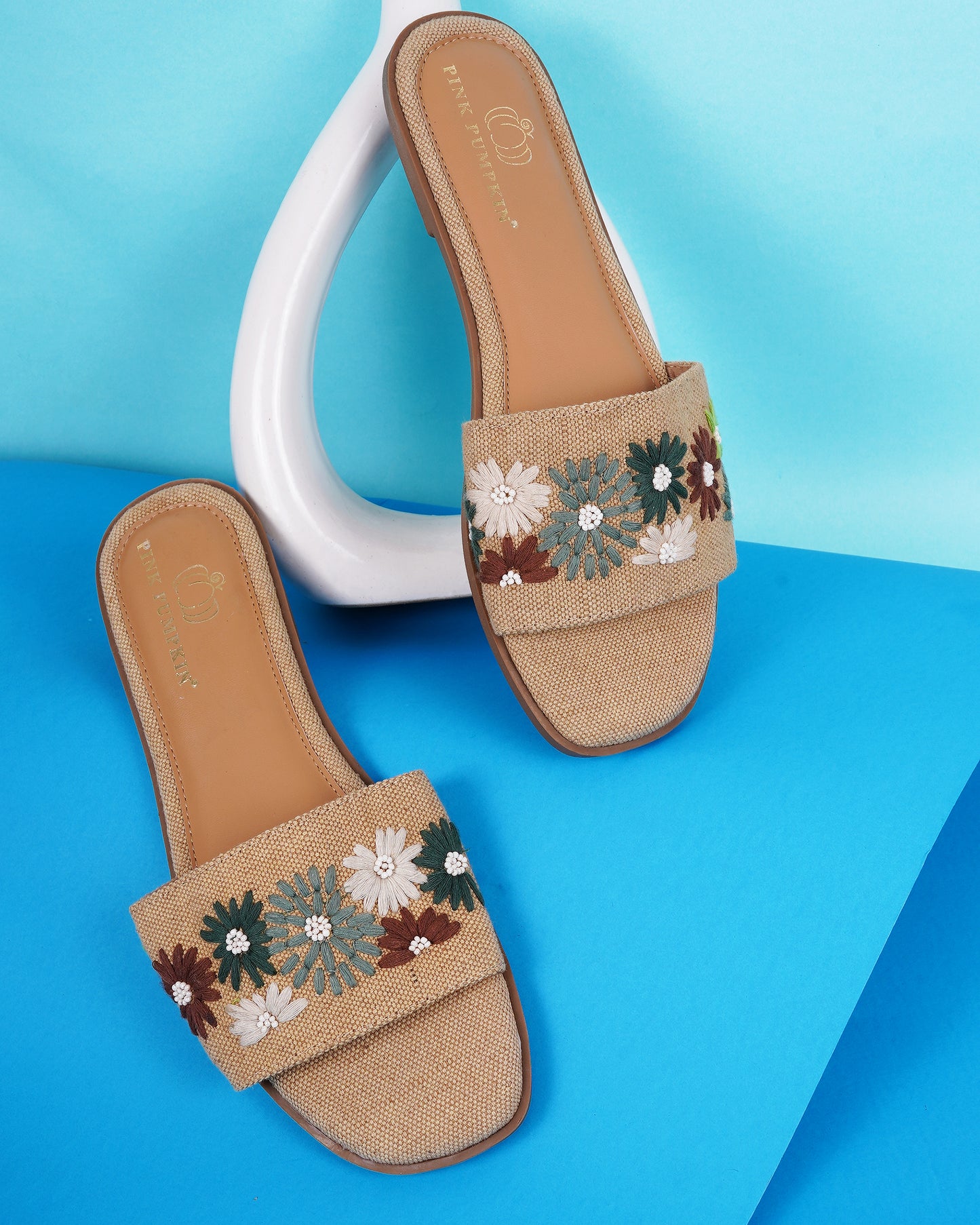 Ethnic Embroidered Jute Chappal for Women | Stylish Flats for Party & Formal Wear