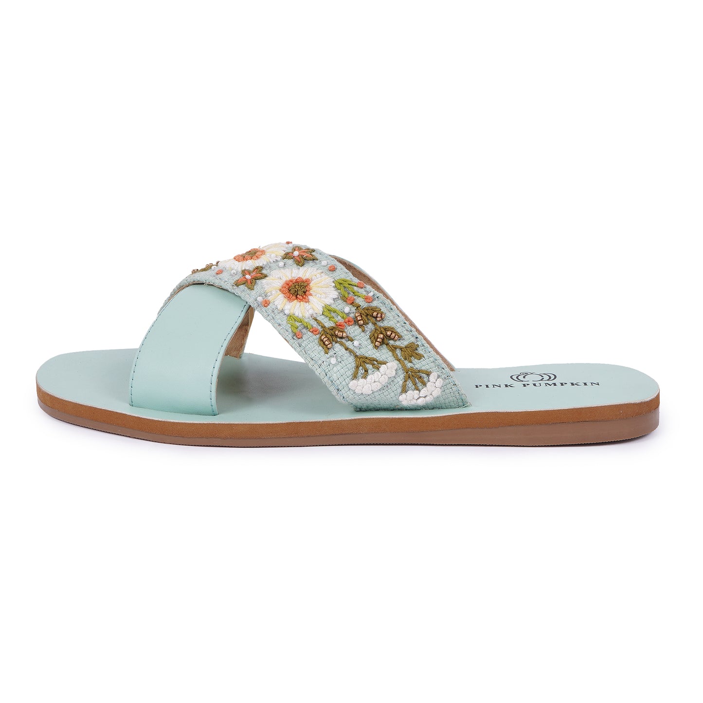 Floral Embroidered Cross-Strap Sandals for Women | Comfortable Sandals for Casual & Evening Wear