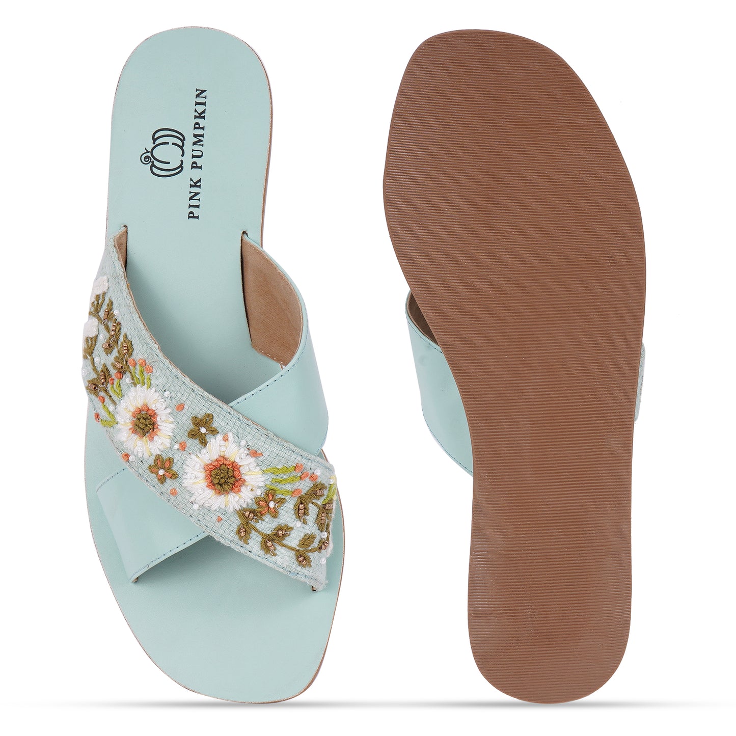Floral Embroidered Cross-Strap Sandals for Women | Comfortable Sandals for Casual & Evening Wear
