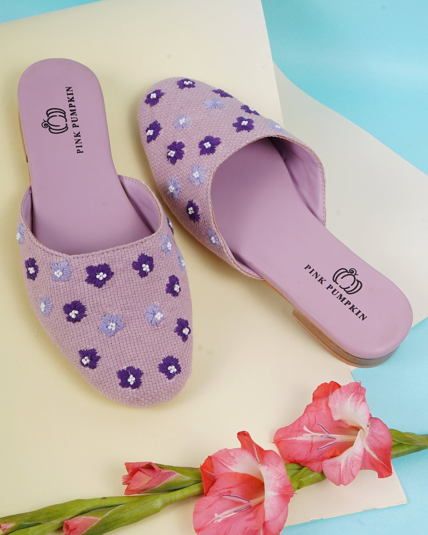 Floral Embroidered Mules for Women | Ethnic Traditional Flats for Women