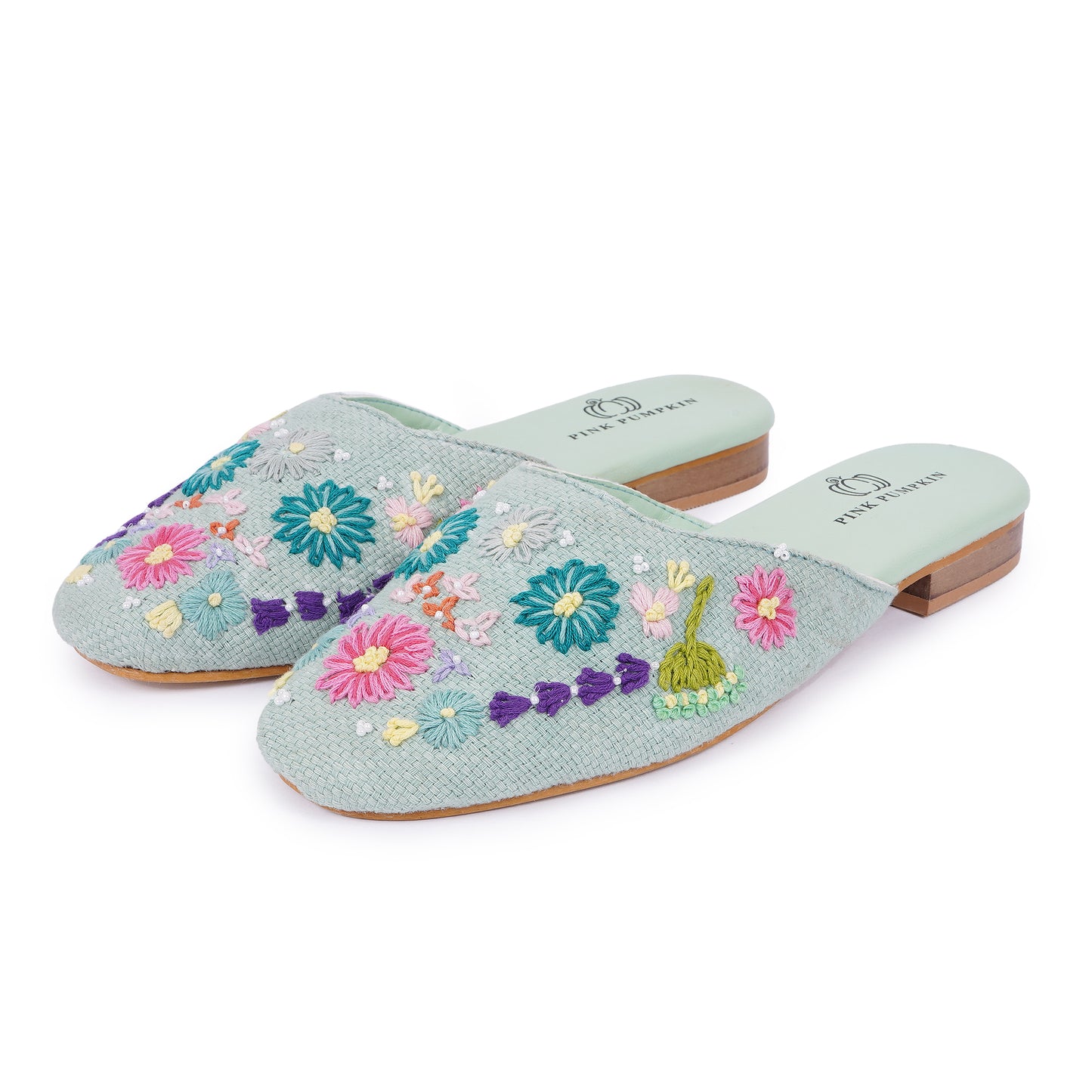 Women's Embroidered Floral Mules | Traditional Jutti Style