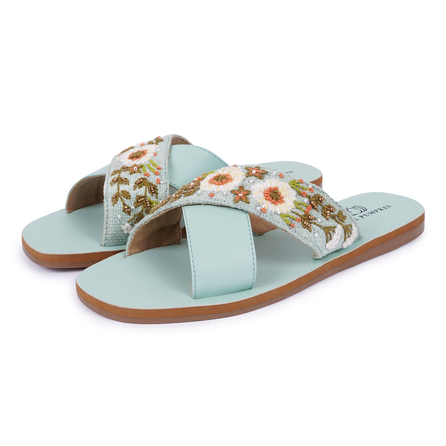 Floral Embroidered Cross-Strap Sandals for Women | Comfortable Sandals for Casual & Evening Wear