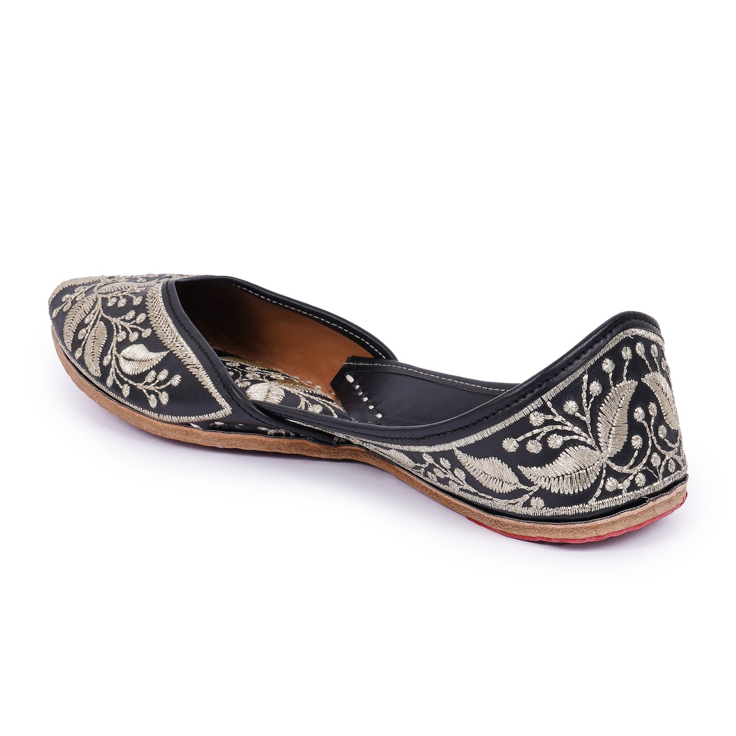Stylish Punjabi Jutti | Women's Black Silver Ethnic Embroidered Jutti